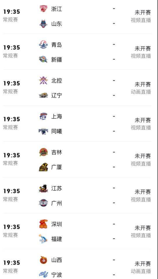 CBA:今晚CCTV5有篮球直播吗？12月1日19:30直播CBACBA！附CBA与WCBA赛程