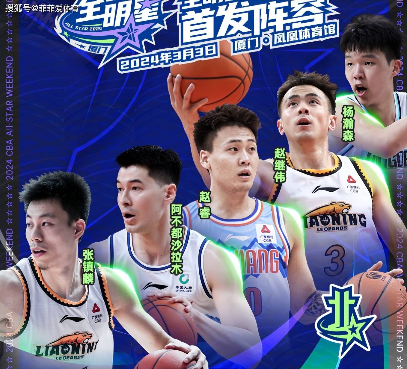 CBA:CBA全明星首发出炉：广东、辽宁四人入选CBA，胡明轩、赵睿成票王